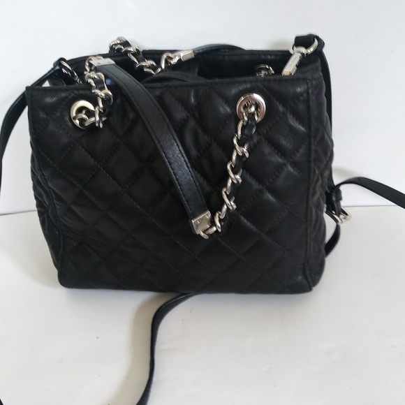Michael Kors Black Quilted Leather  Tote - Picture 1 of 16